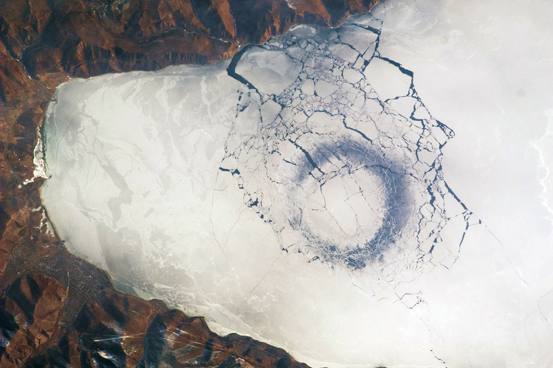 El punto focal para que el hielo rompa en el extremo sur del lago. Wikimedia Commons